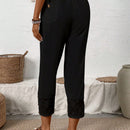Lune pantalones largos simples de uso diario de unicolor para mujeres