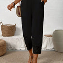 Lune pantalones largos simples de uso diario de unicolor para mujeres