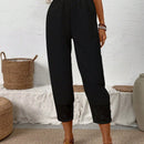 Lune pantalones largos simples de uso diario de unicolor para mujeres