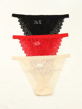 Tangas de encaje para mujer (paquete de 3)