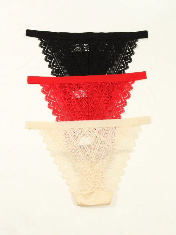 Tangas de encaje para mujer (paquete de 3)