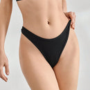 Leisure Bragas comodas de cintura alta con forma de T para mujer en negro