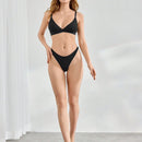 Leisure Bragas comodas de cintura alta con forma de T para mujer en negro