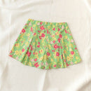 WYWH Pantalones Cortos Verdes De Estilo De Vacaciones Con Cintura Cruzada Estampada Floral Y Acento De Estilo Campestre