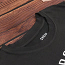 LUNE Camiseta De Manga Corta De Verano Casual Para Mujer Con Estampado De Lema Y Cuello Redondo