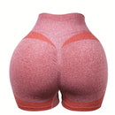 1 pieza de shorts de yoga rojos sin costuras con control de abdomen comodo y transpirable y elevacion de glu teos