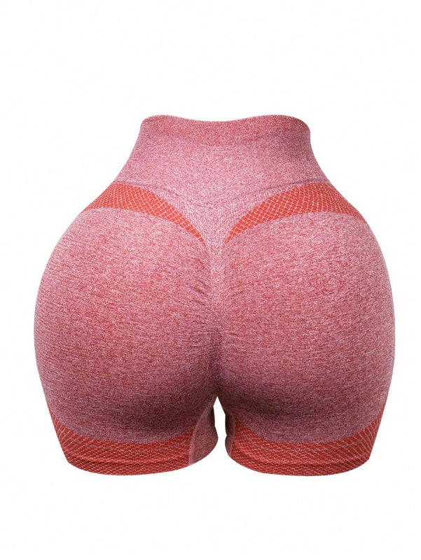 1 pieza de shorts de yoga rojos sin costuras con control de abdomen comodo y transpirable y elevacion de glu teos