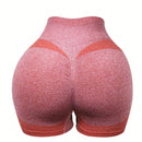 1 pieza de shorts de yoga rojos sin costuras con control de abdomen comodo y transpirable y elevacion de glu teos