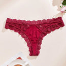 4 piezas/set tanga sexy de encaje con cintura baja y transpirable con longitud de cordones