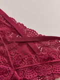 4 piezas/set tanga sexy de encaje con cintura baja y transpirable con longitud de cordones