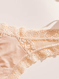 4 piezas/set tanga sexy de encaje con cintura baja y transpirable con longitud de cordones