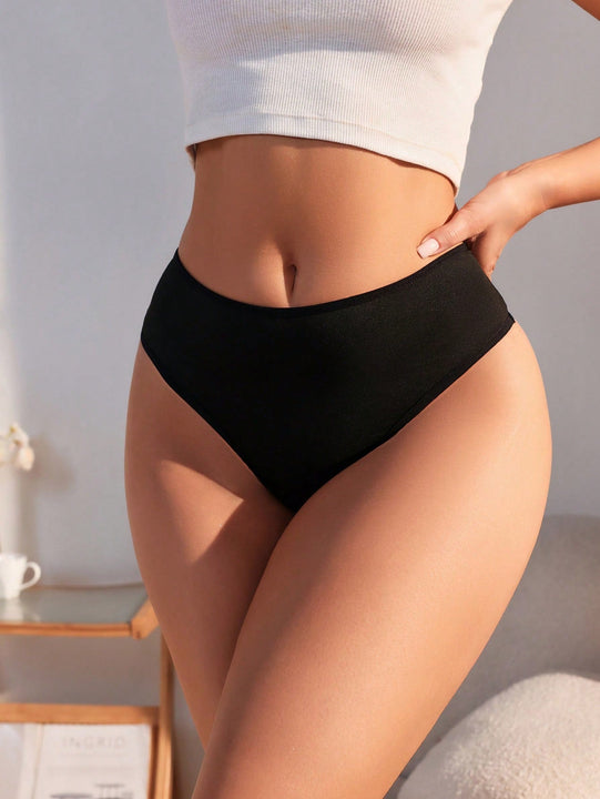 Pantalones De Encaje Con Triangulo De Anillo Circular Y Esplicing De Color Monocromo Para Mujer