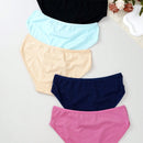 Mujeres moda unicolor encaje patchwork triangulo panties, paquete de 5