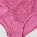Mujeres moda unicolor encaje patchwork triangulo panties, paquete de 5