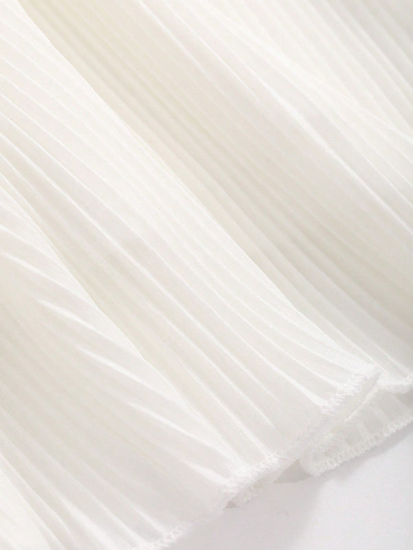 DAZY Shorts De Seguridad Con Pliegues Y Borde Ondulado A Rayas Para Verano