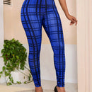 Lady Pantalones A Cuadros Ajustados Para Mujeres