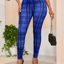 Lady Pantalones A Cuadros Ajustados Para Mujeres