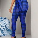 Lady Pantalones A Cuadros Ajustados Para Mujeres