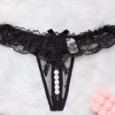 Lenceria Sexy de Encaje con Abertura y Perlas para dar Masajes