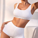 Conjunto de lenceria sencillo unicolor para mujer