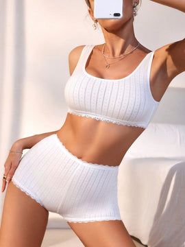 Conjunto de lenceria sencillo unicolor para mujer