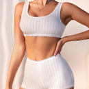 Conjunto de lenceria sencillo unicolor para mujer