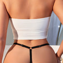 Tanga con borlas y perlas falsas de moda sexy