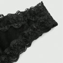 ROMWE Goth Conjunto de lenceria de terciopelo y encaje con colgante de cruz