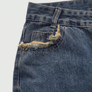 ROMWE Grunge Punk Jeans acampanados vintage para mujeres con efecto gastado y dobladillo deshilachado