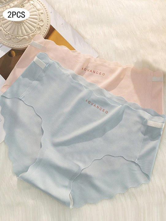 paquete de 2 bragas para mujer sin costuras con forma de melocoton 3D de seda helada, transpirables y comodas, braguitas triangulares lindas y frescas para jovenes chicas