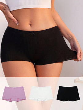 Shorts Decorados Con Nudo De Mariposa En El Dobladillo Plisado