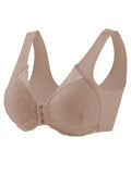 Sujetador Sin Alambre Sin Costuras De Encaje Con Cierre Delantero Y Efecto Push-up