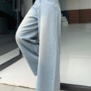 DAZY Pantalones Jeans para mujer de pierna ancha y corte holgado con bolsillos laterales y longitud hasta el suelo