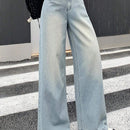DAZY Pantalones Jeans para mujer de pierna ancha y corte holgado con bolsillos laterales y longitud hasta el suelo