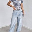 Essnce Blusa casual de verano con estampado de marmol