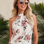 Clasi Top Con Estampado Floral Y Corbata Trasera