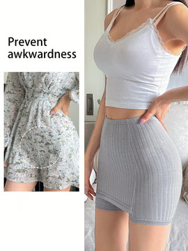 DAZY Pantalones de seguridad anti-verguenza de area triangular con encaje de malla