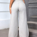 Essnce Jeans de corte recto casuales con bolsillos diagonales para mujeres