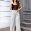 Essnce Jeans de corte recto casuales con bolsillos diagonales para mujeres