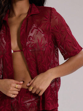 Camisa de redecilla con tetura