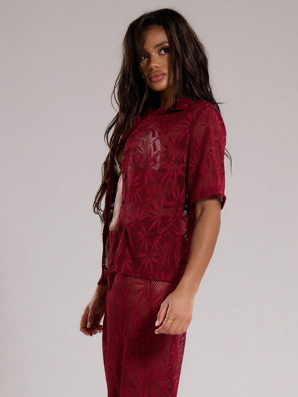 Camisa de redecilla con tetura
