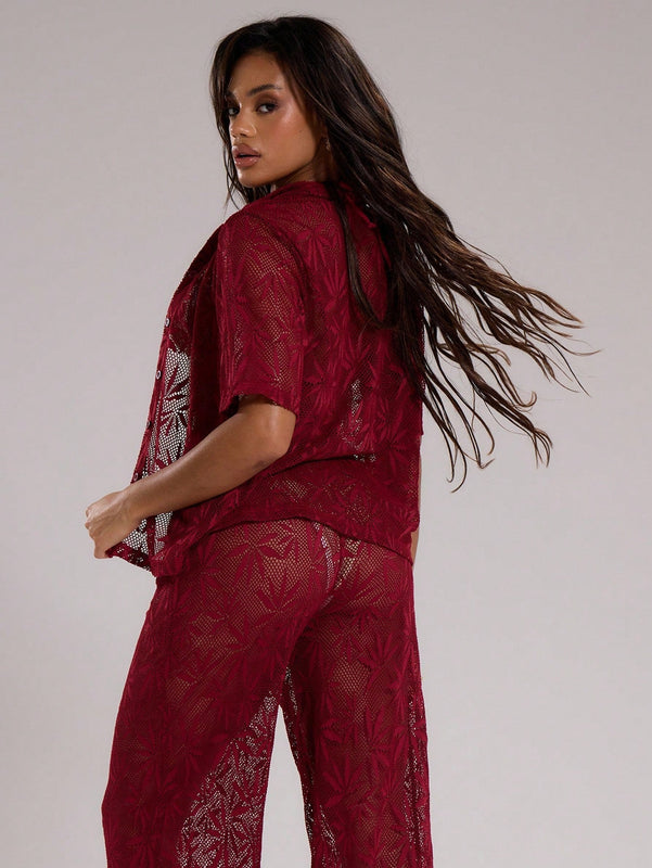 Camisa de redecilla con tetura