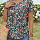EMERY ROSE Camisa de mujer de manga corta con estampado floral pequeno para el verano