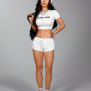 NEW  Coolane Shorts Mini Ajustados Con Letras Impresas