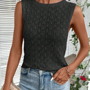 VCAY Chaleco hueco de punto casual para damas, unicolor, ideal para primavera y verano