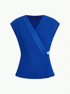 MOTF PREMIUM Blusa Con Cuello Sobrepelliz Y Detalle De Perlas Para Mujer