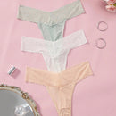 Mujeres Encaje Sistema de parches Aplicacion encaje sin costuras y comodo tanga (conjunto de 3)