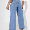 EZwear Jeans sueltos de mujer Coolmax en tono azul claro con acabado lavado
