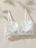 Sujetador De Encaje Con Apliques De Mariposa Para Mujer