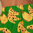 TRVLCHIC Pantalones cortos de talle alto y pierna ancha con estampado de frutas tropicales para vacaciones en primavera/verano
